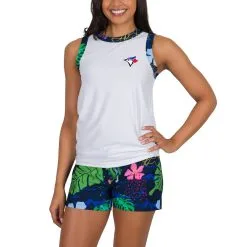 Women's Toronto Blue Jays Concepts Sport White Roamer Knit Tank Top & Shorts Set