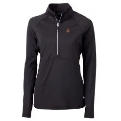 Women's Arizona Diamondbacks Cutter & Buck Black Adapt Eco Knit Stretch Half-Zip Pullover Top