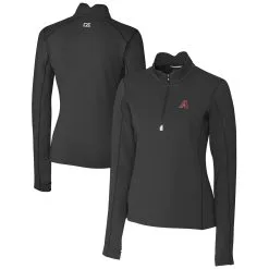 Women's Arizona Diamondbacks Cutter & Buck Black DryTec Traverse Stretch Quarter-Zip Pullover Top