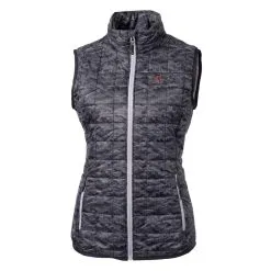 Women's Arizona Diamondbacks Cutter & Buck Black Rainier PrimaLoft Eco Printed Full-Zip Puffer Vest