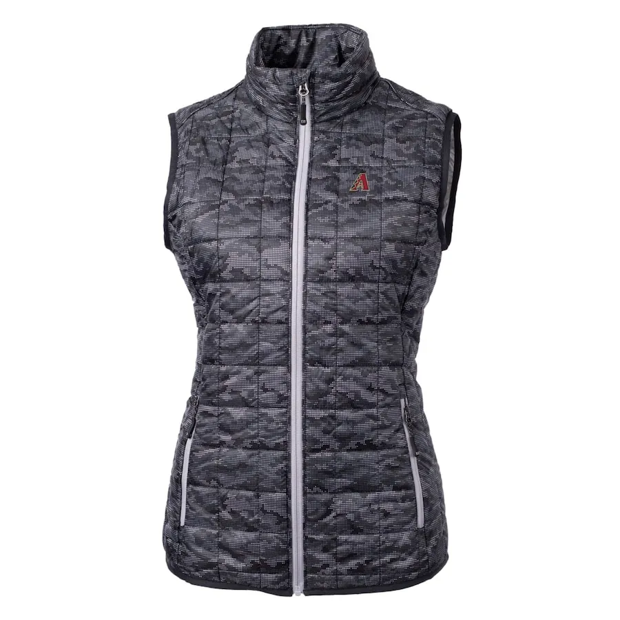 Women's Arizona Diamondbacks Cutter & Buck Black Rainier PrimaLoft Eco Printed Full-Zip Puffer Vest 3 Women's Arizona Diamondbacks Cutter & Buck Black Rainier PrimaLoft Eco Printed Full-Zip Puffer Vest