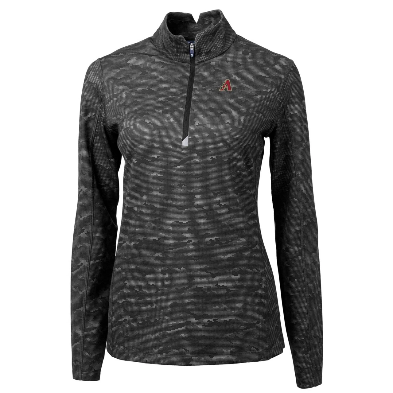 Women's Arizona Diamondbacks Cutter & Buck Black Traverse Camo Print Stretch Quarter-Zip Pullover Top 4 Women's Arizona Diamondbacks Cutter & Buck Black Traverse Camo Print Stretch Quarter-Zip Pullover Top - Image 2