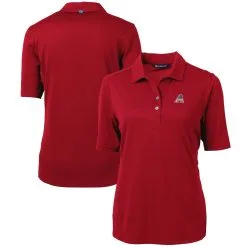 Women's Arizona Diamondbacks Cutter & Buck Cardinal Americana Logo DryTec Virtue Eco Pique Recycled Polo