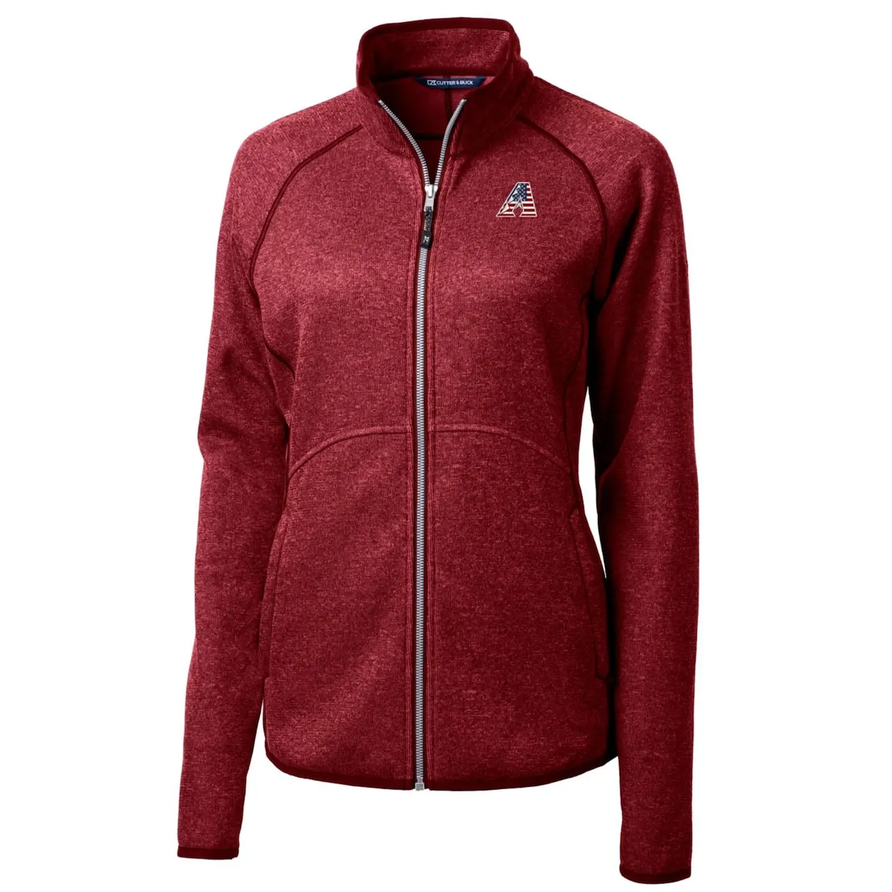 Women's Arizona Diamondbacks Cutter & Buck Cardinal Americana Logo Mainsail Sweater-Knit Full-Zip Jacket 4 Women's Arizona Diamondbacks Cutter & Buck Cardinal Americana Logo Mainsail Sweater-Knit Full-Zip Jacket - Image 2