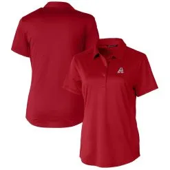 Women's Arizona Diamondbacks Cutter & Buck Cardinal Americana Logo Prospect DryTec Textured Stretch Polo
