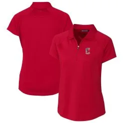 Women's Cleveland Guardians Cutter & Buck Cardinal Americana Logo DryTec Forge Stretch Polo