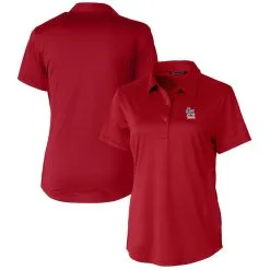 Women's St. Louis Cardinals Cutter & Buck Cardinal Americana Logo Prospect DryTec Textured Stretch Polo