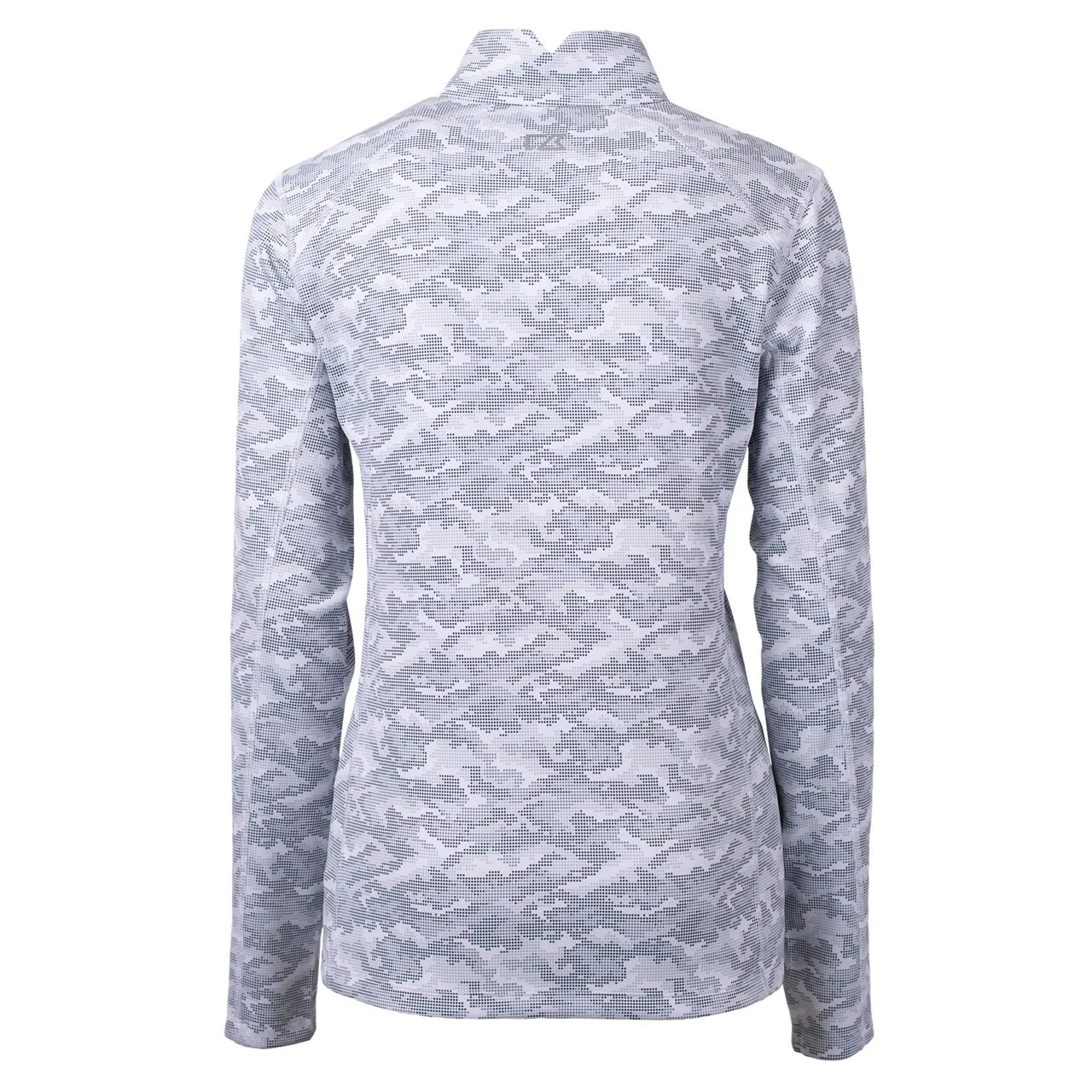 Women's Cleveland Guardians Cutter & Buck Charcoal Traverse Camo Print Stretch Quarter-Zip Pullover Top 5 Women's Cleveland Guardians Cutter & Buck Charcoal Traverse Camo Print Stretch Quarter-Zip Pullover Top - Image 3