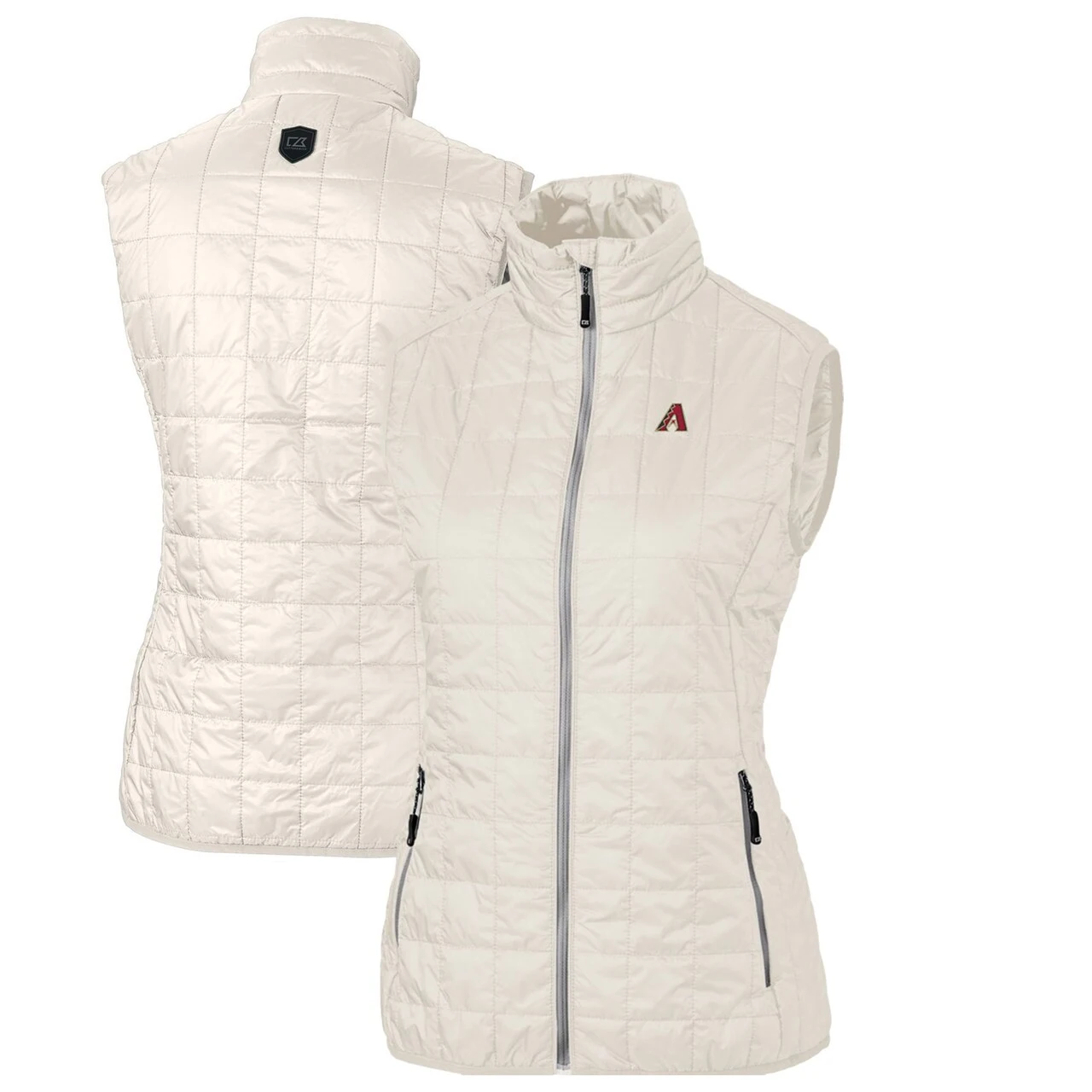 Women's Arizona Diamondbacks Cutter & Buck Cream Rainier PrimaLoft Eco Full-Zip Puffer Vest 3 Women's Arizona Diamondbacks Cutter & Buck Cream Rainier PrimaLoft Eco Full-Zip Puffer Vest