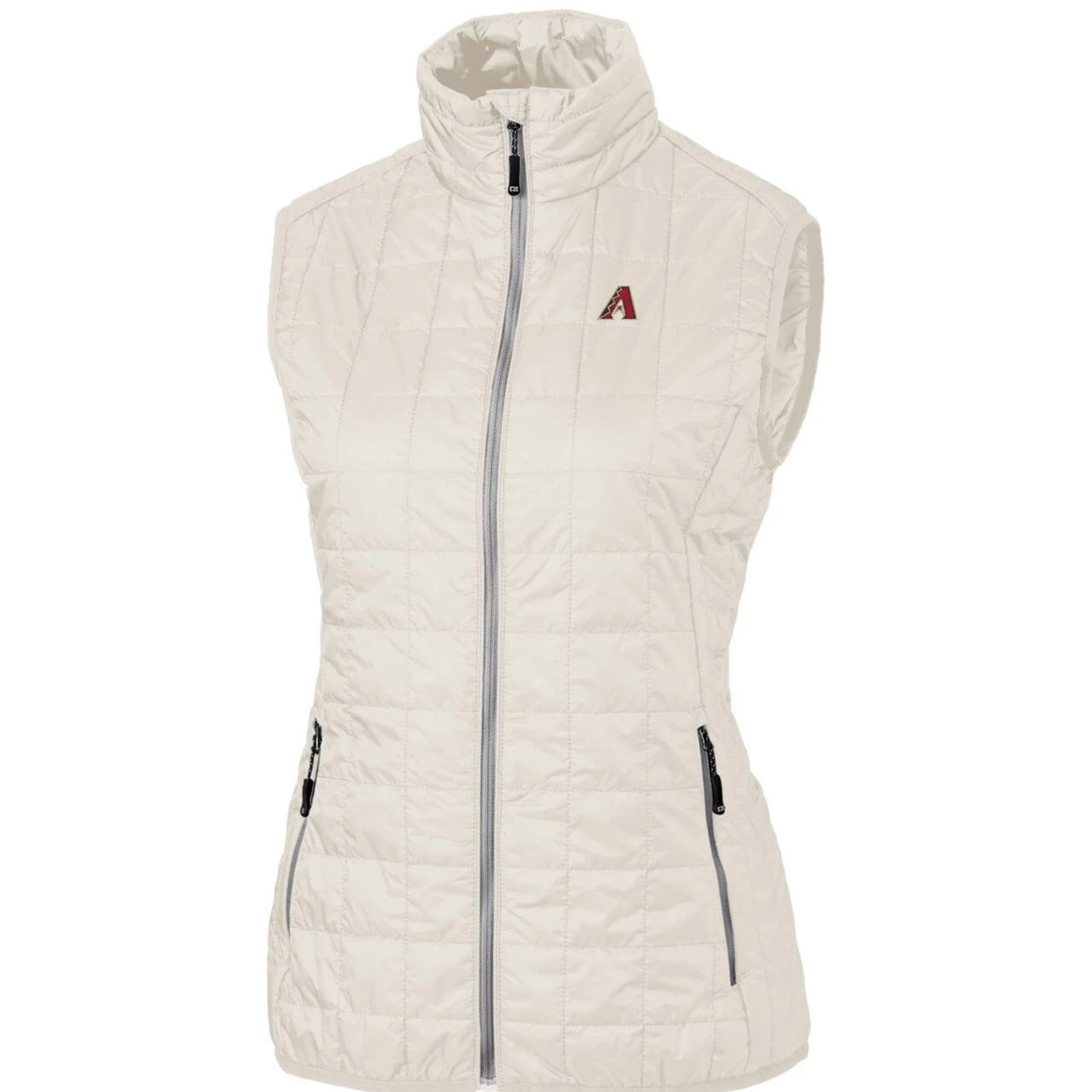 Women's Arizona Diamondbacks Cutter & Buck Cream Rainier PrimaLoft Eco Full-Zip Puffer Vest 4 Women's Arizona Diamondbacks Cutter & Buck Cream Rainier PrimaLoft Eco Full-Zip Puffer Vest - Image 2