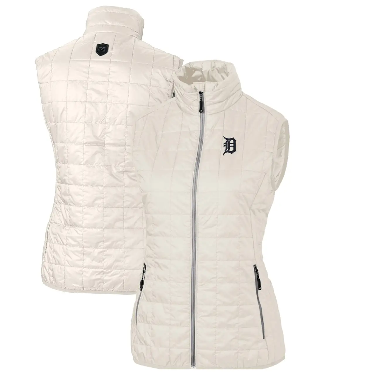 Women's Detroit Tigers Cutter & Buck Cream Rainier PrimaLoft Eco Full-Zip Puffer Vest 3 Women's Detroit Tigers Cutter & Buck Cream Rainier PrimaLoft Eco Full-Zip Puffer Vest
