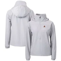 Women's Arizona Diamondbacks Cutter & Buck Gray Charter Eco Recycled Half-Zip Anorak Jacket