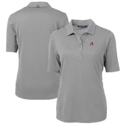Women's Arizona Diamondbacks Cutter & Buck Gray DryTec Virtue Eco Pique Recycled Polo