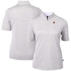 Women's Arizona Diamondbacks Cutter & Buck Gray Virtue Eco Pique Stripe Top