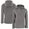Women's Cleveland Guardians Cutter & Buck Gray Evoke Eco Softshell Recycled Full-Zip Jacket