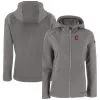 Women's Cleveland Guardians Cutter & Buck Gray Evoke Eco Softshell Recycled Full-Zip Jacket