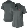 Women's Cleveland Guardians Cutter & Buck Gray Prospect Textured Stretch Polo