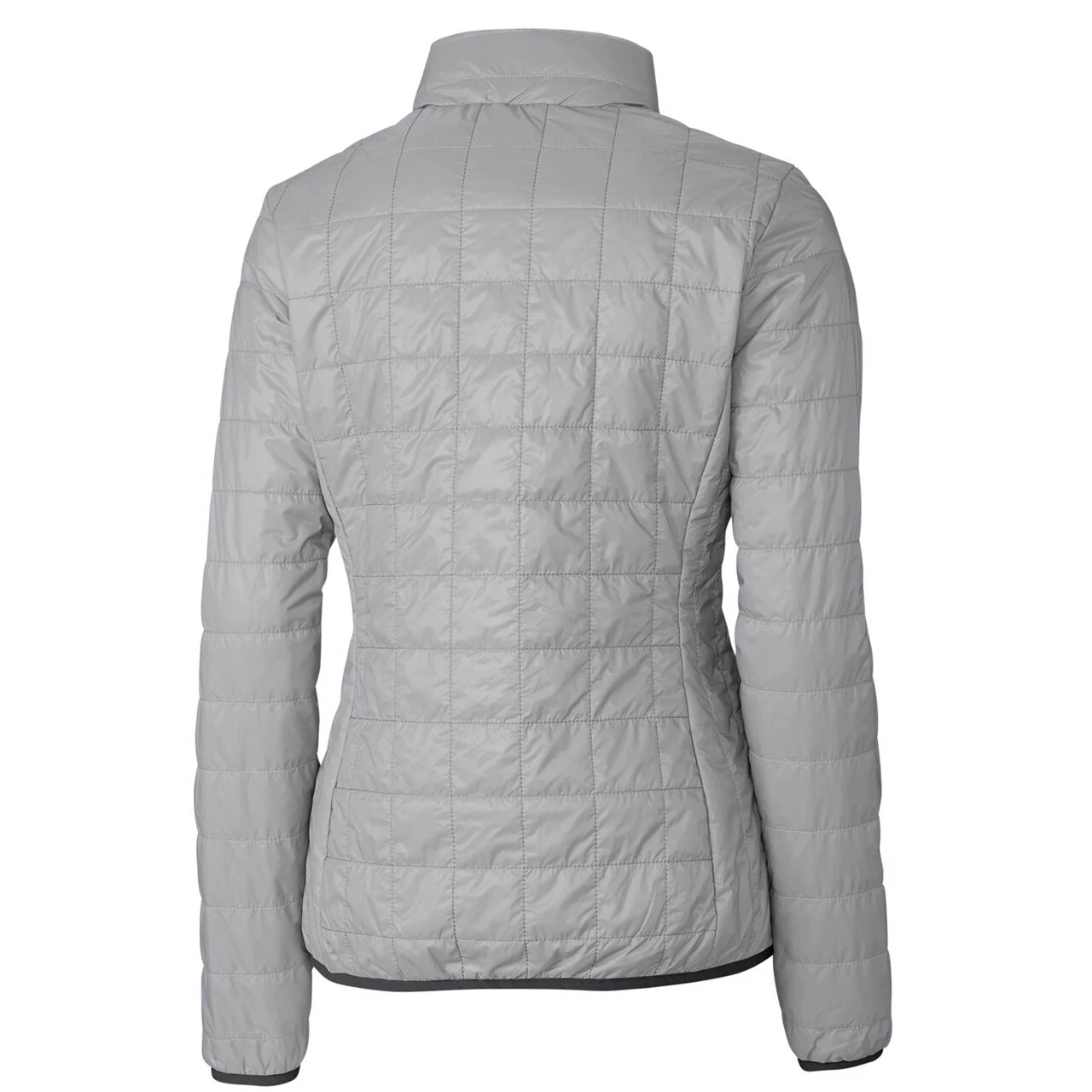Women's Cleveland Guardians Cutter & Buck Gray Rainier PrimaLoft Eco Full-Zip Puffer Jacket 5 Women's Cleveland Guardians Cutter & Buck Gray Rainier PrimaLoft Eco Full-Zip Puffer Jacket - Image 3