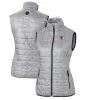 Women's Cleveland Guardians Cutter & Buck Gray Rainier PrimaLoft Eco Full-Zip Puffer Vest