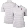 Women's Cleveland Guardians Cutter & Buck Gray Virtue Eco Pique Stripe Top