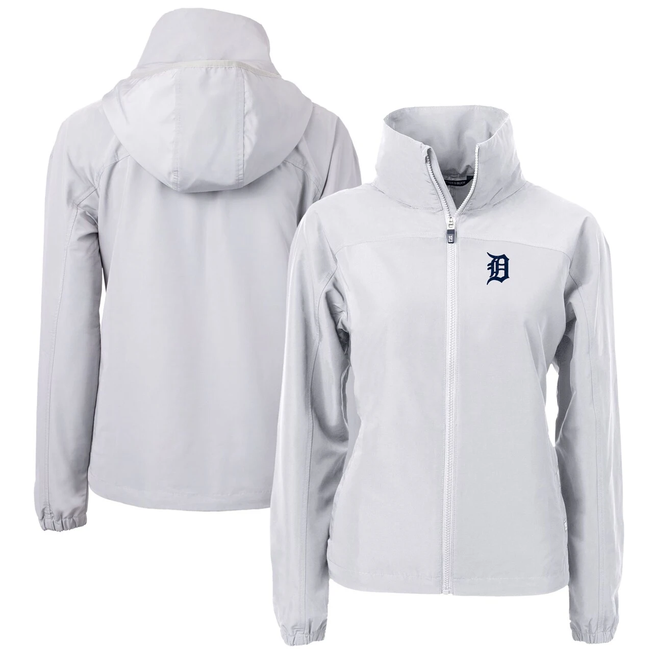 Women's Detroit Tigers Cutter & Buck Gray Charter Eco Recycled Full-Zip Jacket 3 Women's Detroit Tigers Cutter & Buck Gray Charter Eco Recycled Full-Zip Jacket