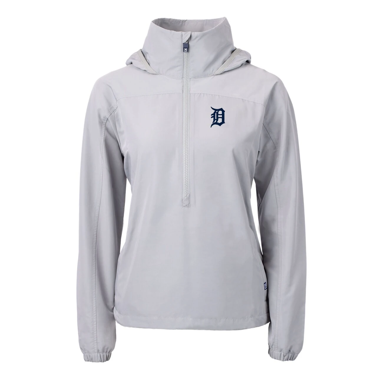 Women's Detroit Tigers Cutter & Buck Gray Charter Eco Recycled Half-Zip Anorak Jacket 4 Women's Detroit Tigers Cutter & Buck Gray Charter Eco Recycled Half-Zip Anorak Jacket - Image 2