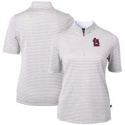 Women's St. Louis Cardinals Cutter & Buck Gray Virtue Eco Pique Stripe Top