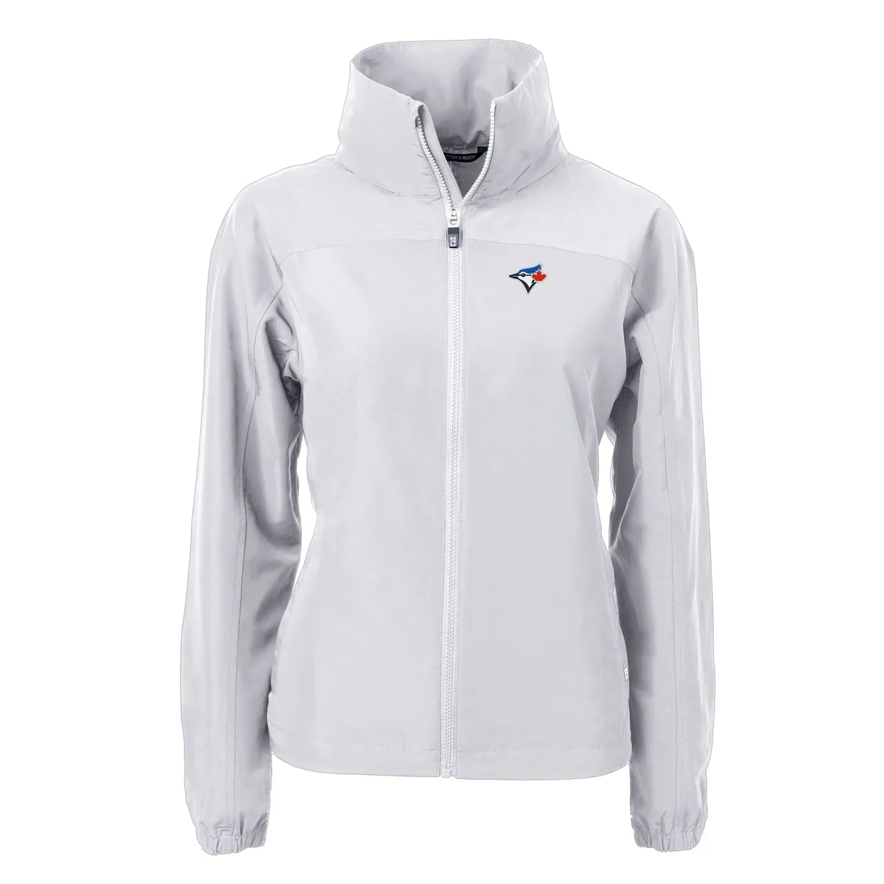 Women's Toronto Blue Jays Cutter & Buck Gray Charter Eco Recycled Full-Zip Jacket 4 Women's Toronto Blue Jays Cutter & Buck Gray Charter Eco Recycled Full-Zip Jacket - Image 2