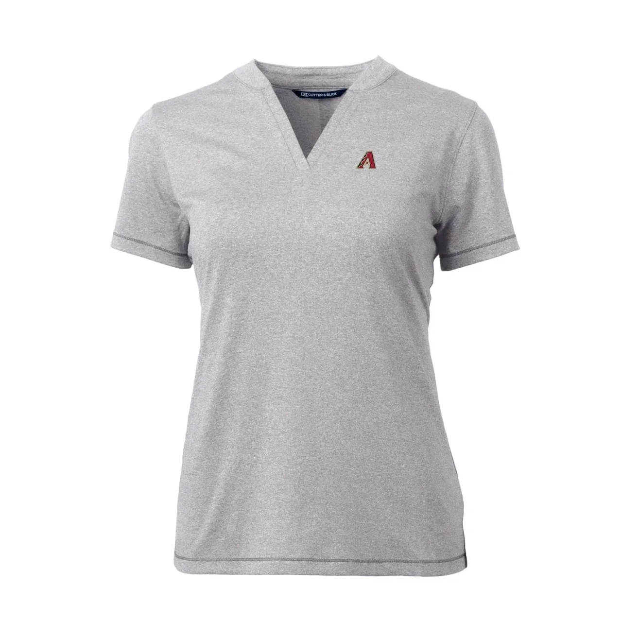 Women's Arizona Diamondbacks Cutter & Buck Heather Gray DryTec Forge Stretch V-Neck Blade Top 4 Women's Arizona Diamondbacks Cutter & Buck Heather Gray DryTec Forge Stretch V-Neck Blade Top - Image 2