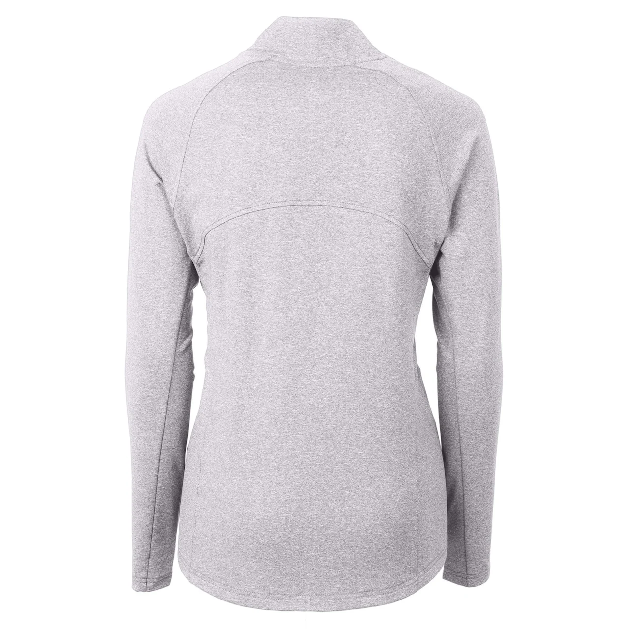 Women's Cleveland Guardians Cutter & Buck Heather Gray Adapt Eco Knit Raglan Full-Zip Jacket 5 Women's Cleveland Guardians Cutter & Buck Heather Gray Adapt Eco Knit Raglan Full-Zip Jacket - Image 3