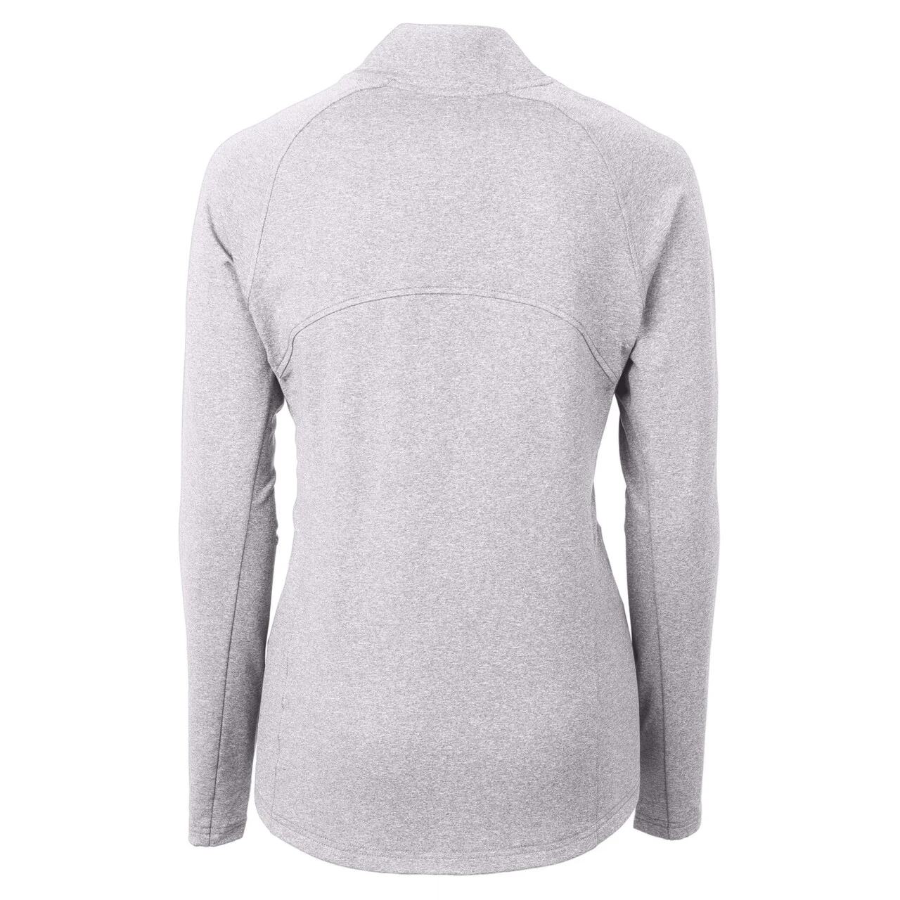 Women's Cleveland Guardians Cutter & Buck Heather Gray Adapt Eco Knit Raglan Full-Zip Jacket 5 Women's Cleveland Guardians Cutter & Buck Heather Gray Adapt Eco Knit Raglan Full-Zip Jacket - Image 3