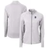 Women's Detroit Tigers Cutter & Buck Heather Gray Adapt Eco Knit Raglan Full-Zip Jacket