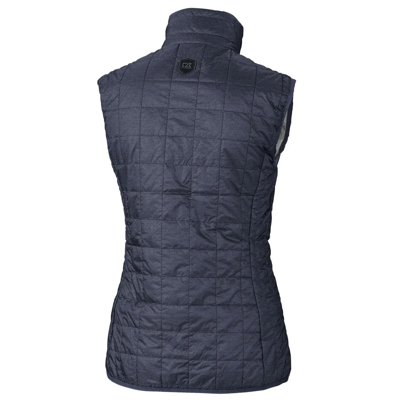 Women's Cleveland Guardians Cutter & Buck Heather Navy Rainier PrimaLoft Eco Full-Zip Puffer Vest 5 Women's Cleveland Guardians Cutter & Buck Heather Navy Rainier PrimaLoft Eco Full-Zip Puffer Vest - Image 3