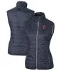 Women's Cleveland Guardians Cutter & Buck Heather Navy Rainier PrimaLoft Eco Full-Zip Puffer Vest