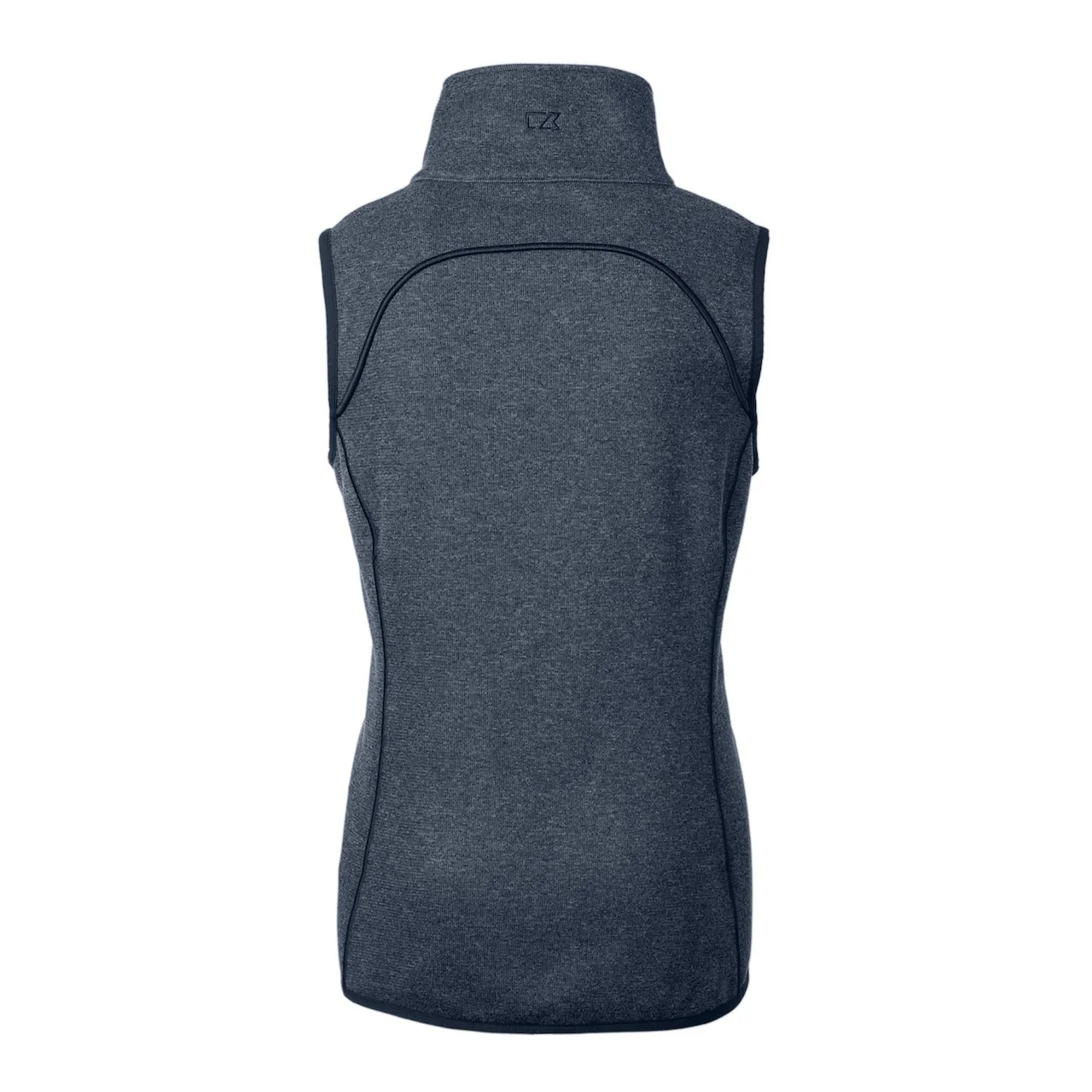 Women's Detroit Tigers Cutter & Buck Heather Navy Americana Logo Mainsail Sweater-Knit Full-Zip Asymmetrical Vest 5 Women's Detroit Tigers Cutter & Buck Heather Navy Americana Logo Mainsail Sweater-Knit Full-Zip Asymmetrical Vest - Image 3