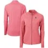 Women's Cleveland Guardians Cutter & Buck Heather Red Adapt Eco Knit Raglan Full-Zip Jacket