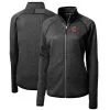 Women's Cleveland Guardians Cutter & Buck Heathered Charcoal Mainsail Sweater-Knit Full-Zip Jacket