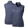 Women's Cleveland Guardians Cutter & Buck Heathered Navy Mainsail Sweater-Knit Full-Zip Vest