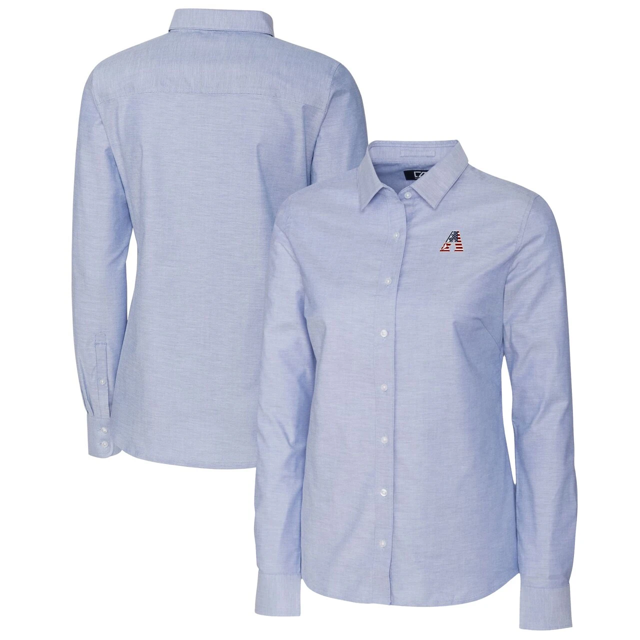 Women's Arizona Diamondbacks Cutter & Buck Light Blue Americana Logo Oxford Stretch Long Sleeve Button-Up Shirt 3 Women's Arizona Diamondbacks Cutter & Buck Light Blue Americana Logo Oxford Stretch Long Sleeve Button-Up Shirt