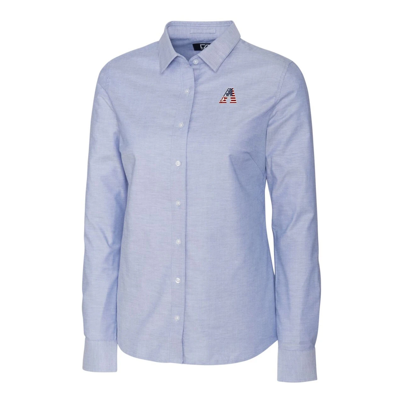Women's Arizona Diamondbacks Cutter & Buck Light Blue Americana Logo Oxford Stretch Long Sleeve Button-Up Shirt 4 Women's Arizona Diamondbacks Cutter & Buck Light Blue Americana Logo Oxford Stretch Long Sleeve Button-Up Shirt - Image 2