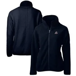 Women's Arizona Diamondbacks Cutter & Buck Navy Americana Logo Cascade Eco Sherpa Full-Zip Fleece Jacket