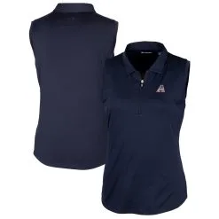 Women's Arizona Diamondbacks Cutter & Buck Navy Americana Logo DryTec Forge Stretch Sleeveless Polo