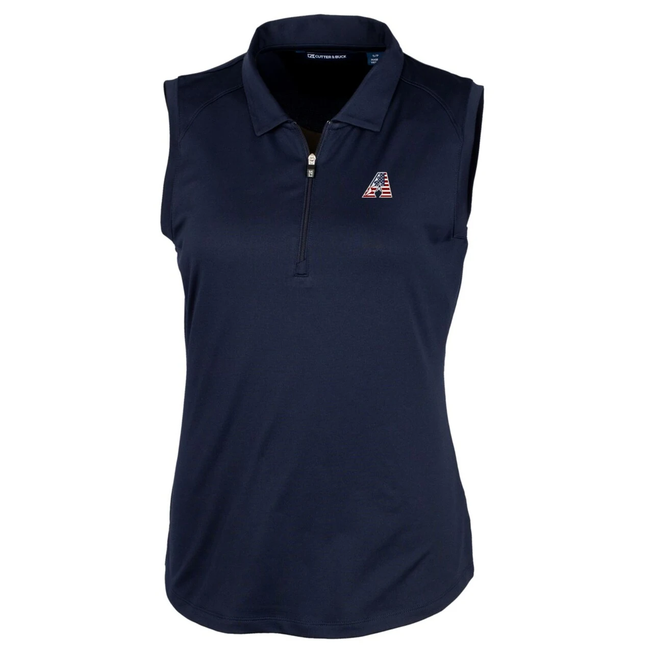 Women's Arizona Diamondbacks Cutter & Buck Navy Americana Logo DryTec Forge Stretch Sleeveless Polo 4 Women's Arizona Diamondbacks Cutter & Buck Navy Americana Logo DryTec Forge Stretch Sleeveless Polo - Image 2