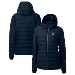 Women's Arizona Diamondbacks Cutter & Buck Navy Americana Logo Mission Ridge Repreve Eco Insulated Full-Zip Puffer Jacket