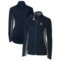 Women's Arizona Diamondbacks Cutter & Buck Navy Americana Logo Navigate Softshell Full-Zip Jacket