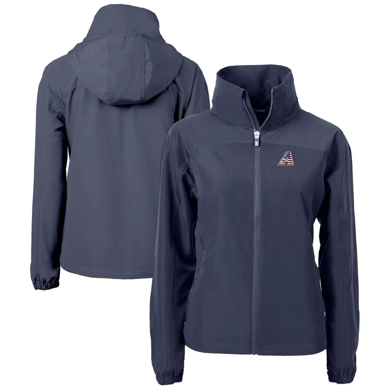 Women's Arizona Diamondbacks Cutter & Buck Navy Charter Eco Recycled Full-Zip Jacket 3 Women's Arizona Diamondbacks Cutter & Buck Navy Charter Eco Recycled Full-Zip Jacket