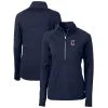 Women's Cleveland Guardians Cutter & Buck Navy Americana Logo Adapt Eco Knit Stretch Recycled Half-Zip Pullover Top