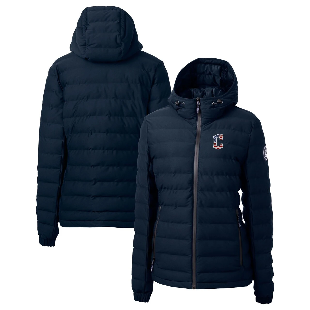 Women's Cleveland Guardians Cutter & Buck Navy Americana Logo Mission Ridge Repreve Eco Insulated Full-Zip Puffer Jacket 3 Women's Cleveland Guardians Cutter & Buck Navy Americana Logo Mission Ridge Repreve Eco Insulated Full-Zip Puffer Jacket