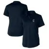 Women's Cleveland Guardians Cutter & Buck Navy Americana Logo Prospect DryTec Textured Stretch Polo