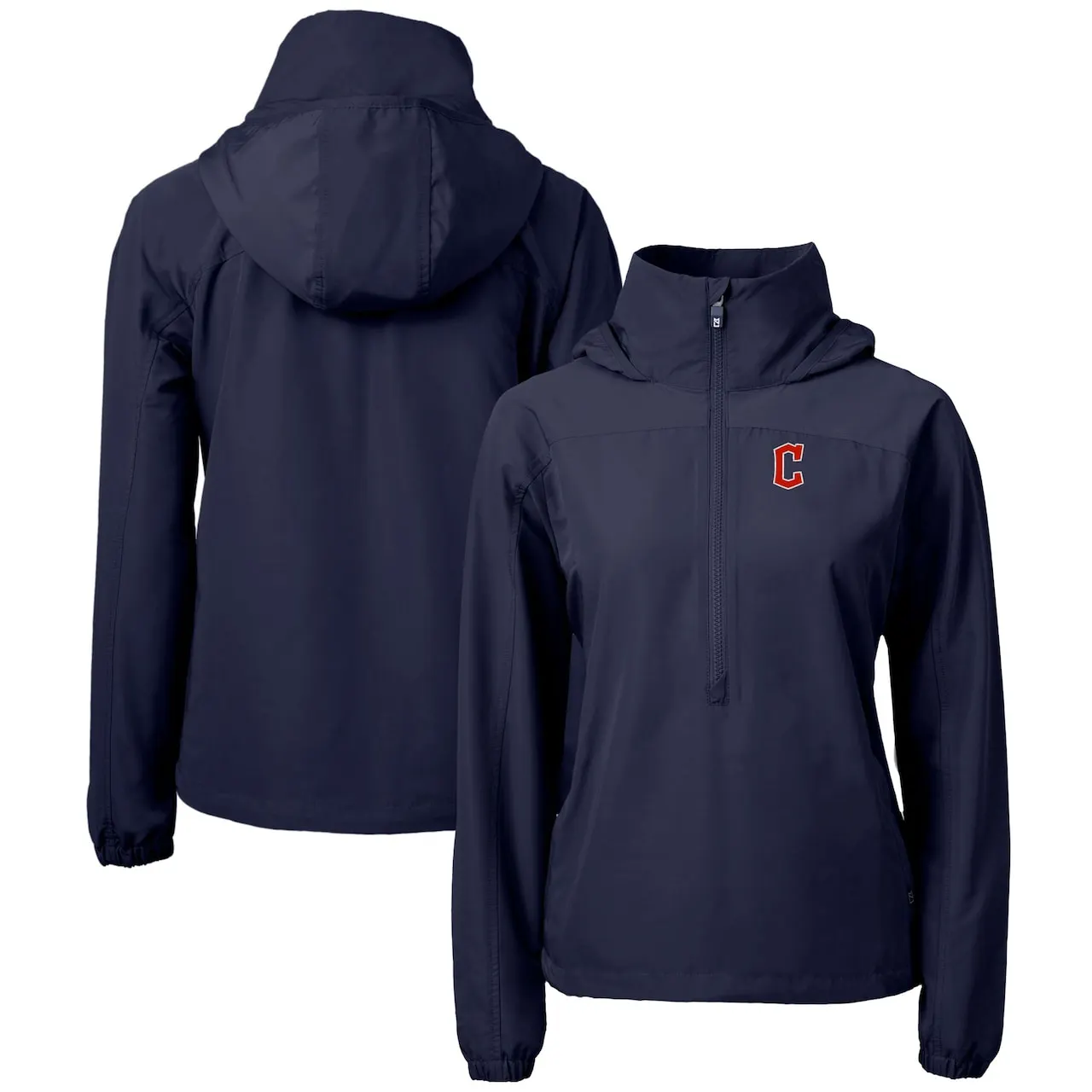 Women's Cleveland Guardians Cutter & Buck Navy Charter Eco Recycled Half-Zip Anorak Jacket 3 Women's Cleveland Guardians Cutter & Buck Navy Charter Eco Recycled Half-Zip Anorak Jacket